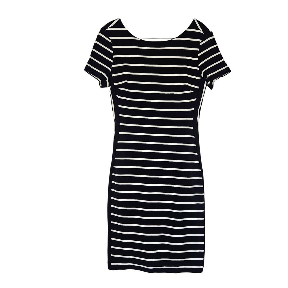 Banana Republic Bodycon Size 4 Nautical Blue White Stripe Sheath Dress Sailor
